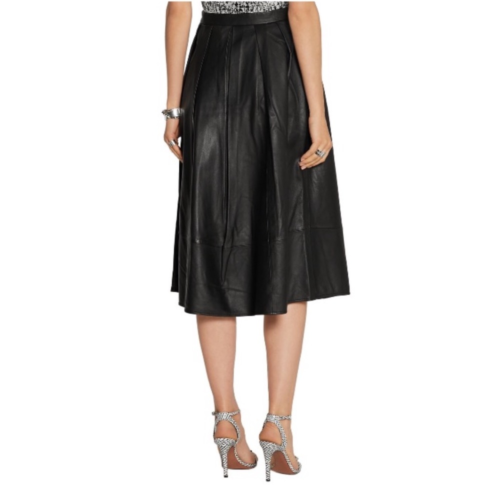 ‼️PRICE FIRM‼️ Tibi Pleated Leather Midi Skirt Size 8 - Picture 3 of 12
